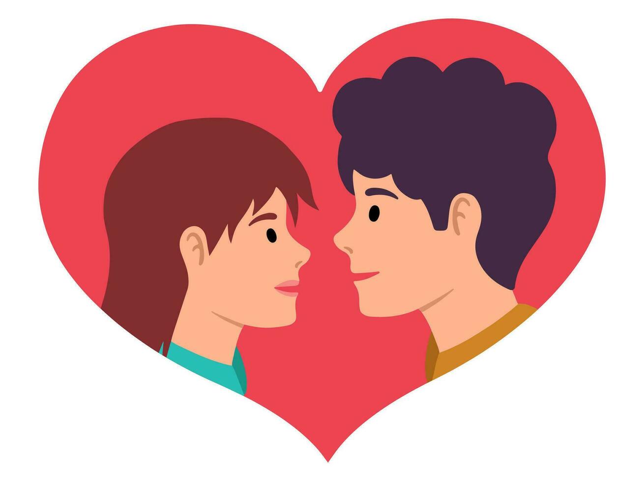 romantico maschio e femmina avatar personaggio vettore