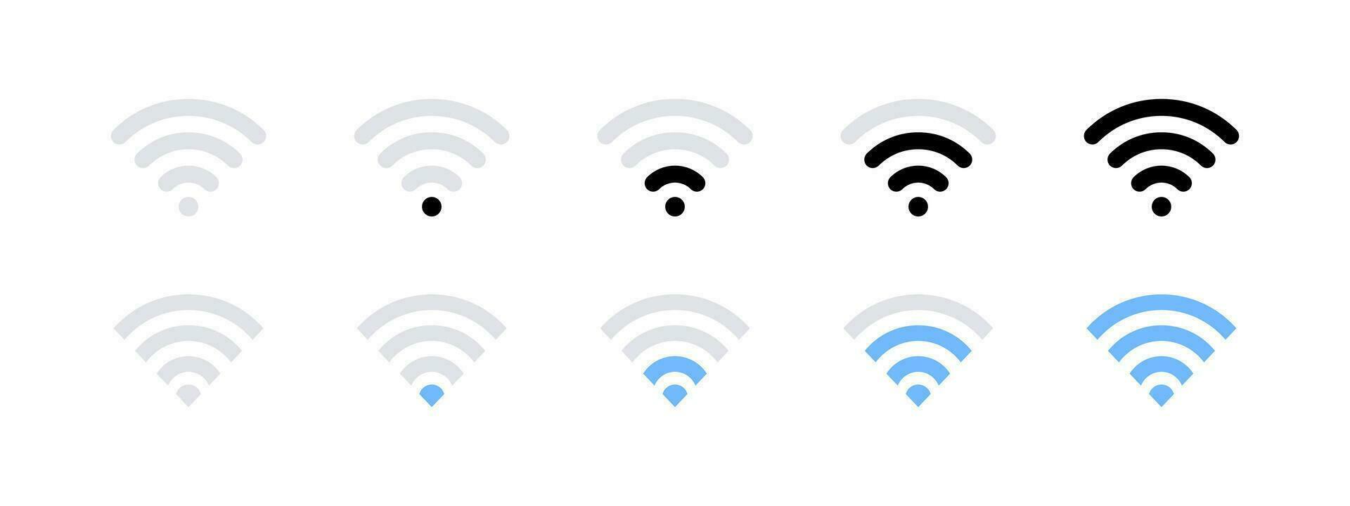 Wi-Fi segnale icone impostare. vettore icone