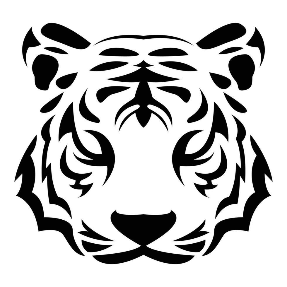 semplice astratto tigre testa logo vettore iconico illustrazione