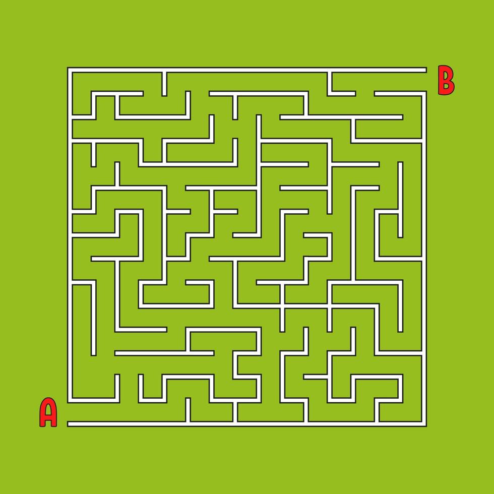 labirinto quadrato astratto. gioco per bambini. puzzle per bambini. un ingresso, un'uscita. enigma del labirinto. semplice illustrazione vettoriale piatto isolato su sfondo colorato.