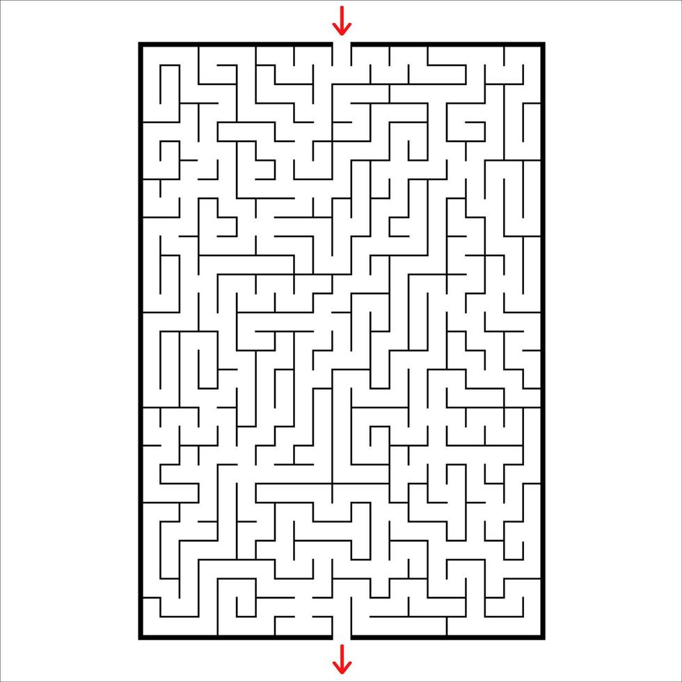 labirinto rettangolare astratto. gioco per bambini. puzzle per bambini. un ingresso, un'uscita. enigma del labirinto. semplice illustrazione vettoriale piatto isolato su sfondo bianco.