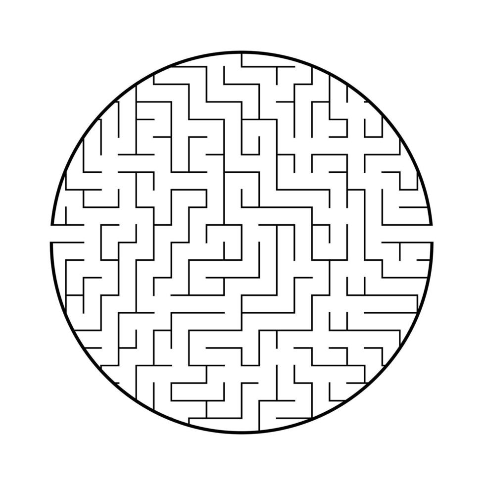 labirinto rotondo astratto. gioco per bambini e adulti. puzzle per bambini. enigma del labirinto. illustrazione vettoriale piatto isolato su sfondo bianco.