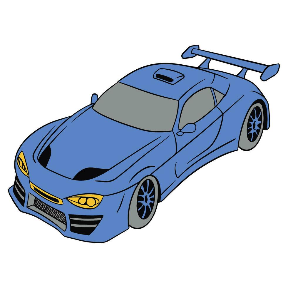 supercar disegnato a mano illustrazione vettore