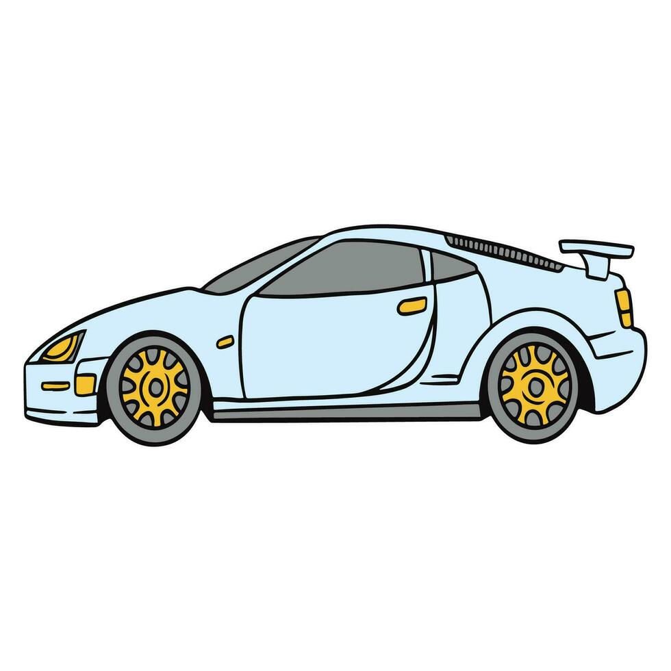 supercar disegnato a mano illustrazione vettore