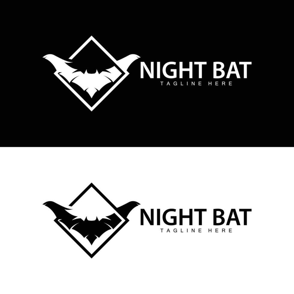 Halloween pipistrello logo pipistrello notte animale design vettore illustrazione modello
