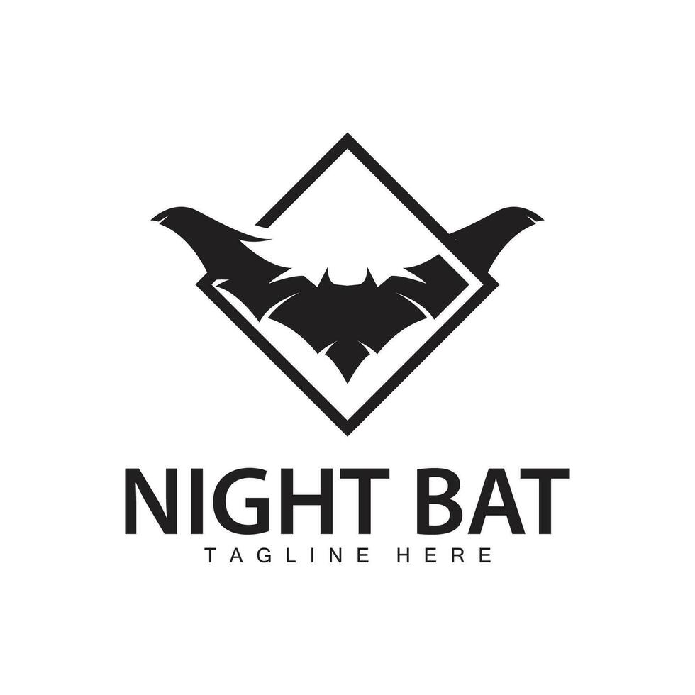 Halloween pipistrello logo pipistrello notte animale design vettore illustrazione modello