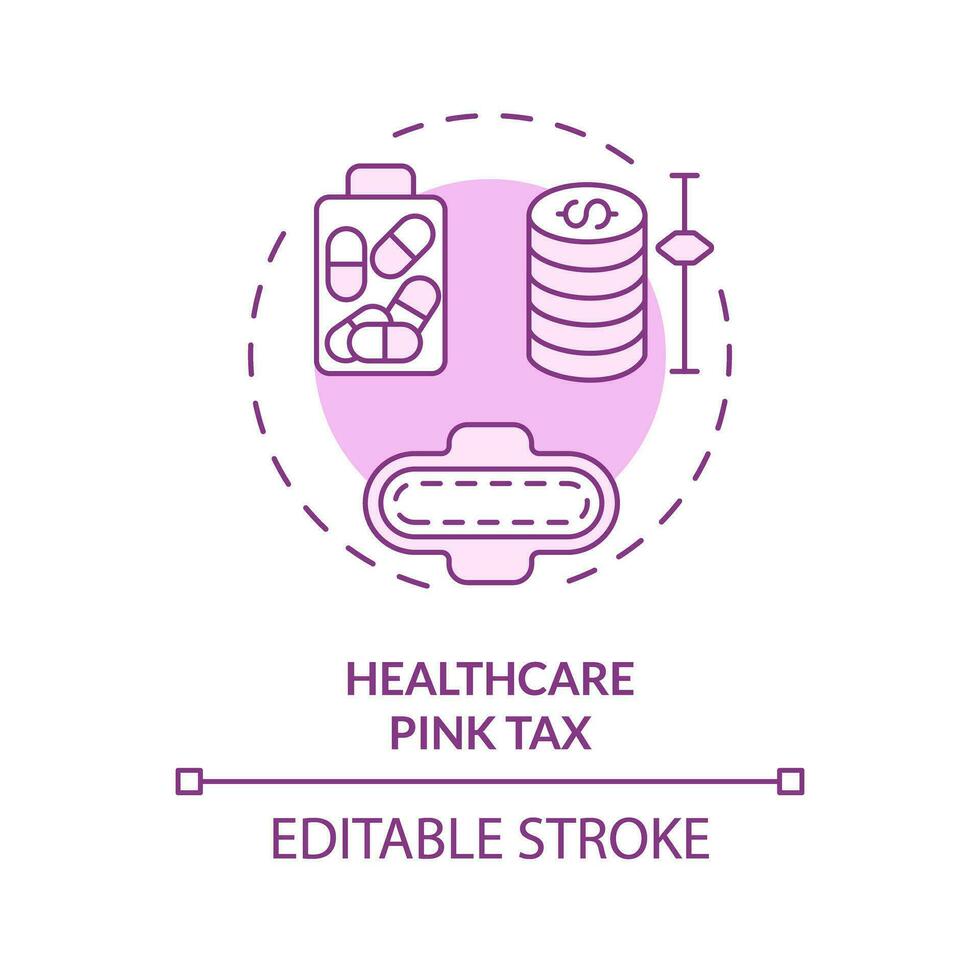 2d modificabile rosa assistenza sanitaria rosa imposta icona, isolato monocromatico vettore, magro linea illustrazione che rappresentano rosa imposta. vettore