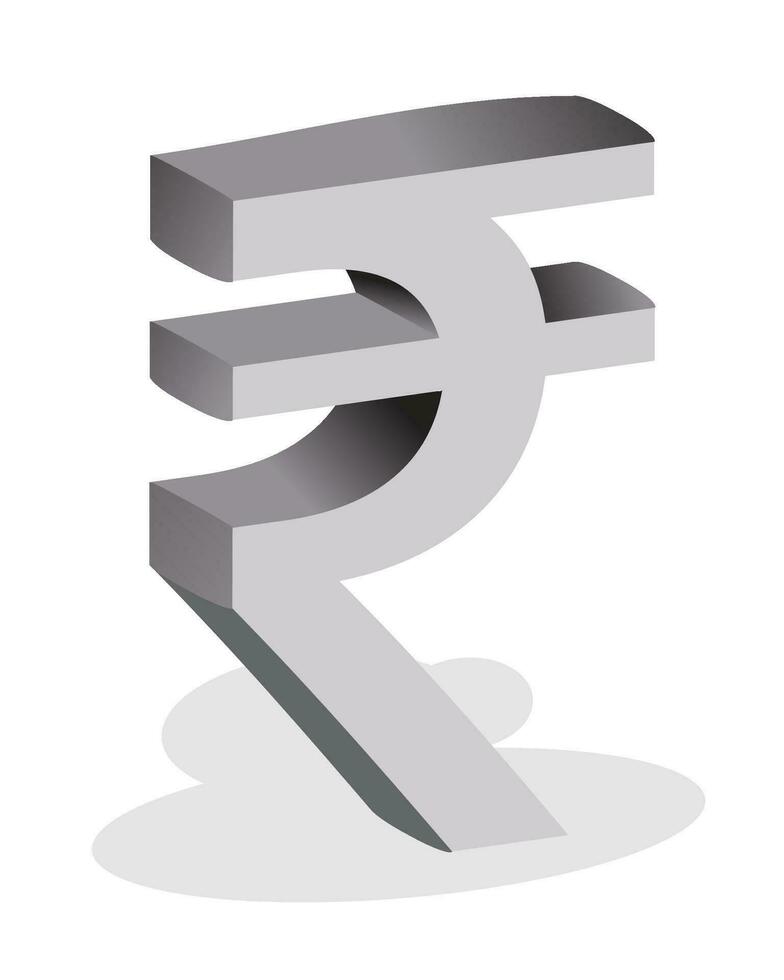 3d grassetto indiano rupia simbolo nel isometrico Visualizza, inr i soldi vettore