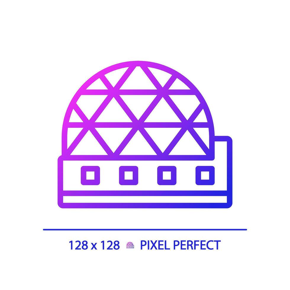 2d pixel Perfetto pendenza metaverso icona, isolato semplice vettore, magro linea illustrazione che rappresentano vr, ar e Sig. vettore