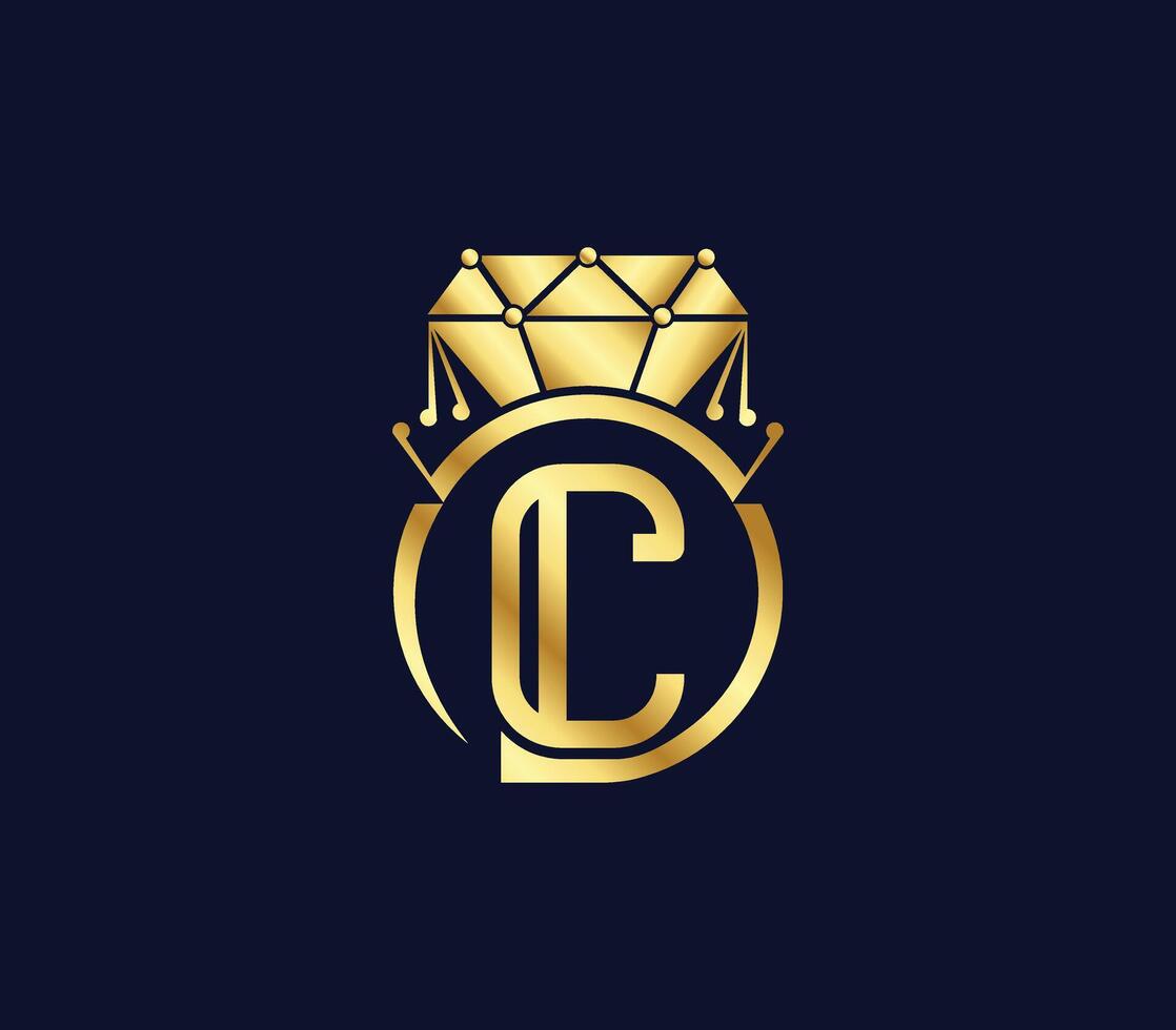 c lettera creativo diamante lusso moderno logo design azienda concetto vettore