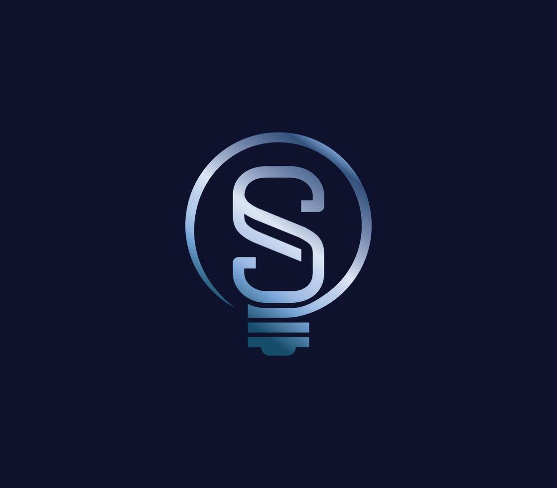 creativo S lettera lampadina energia energia moderno logo design azienda concetto vettore