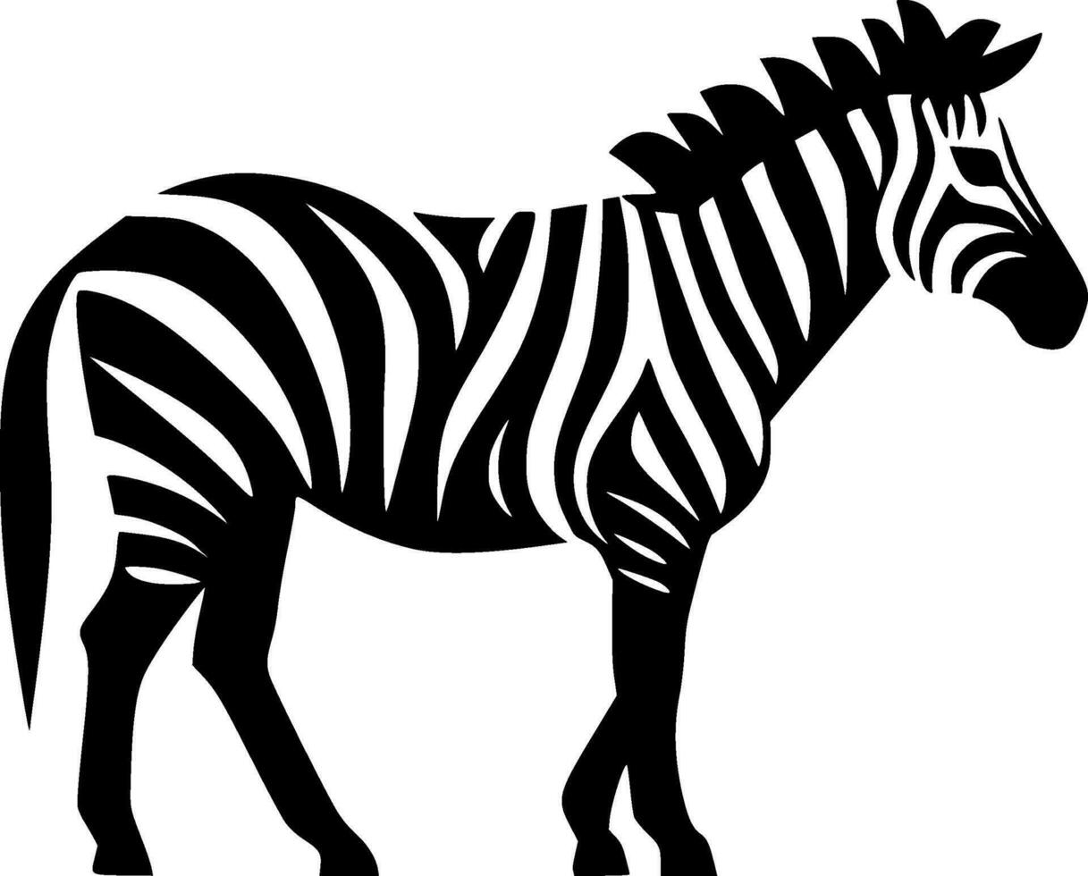 zebra - nero e bianca isolato icona - vettore illustrazione