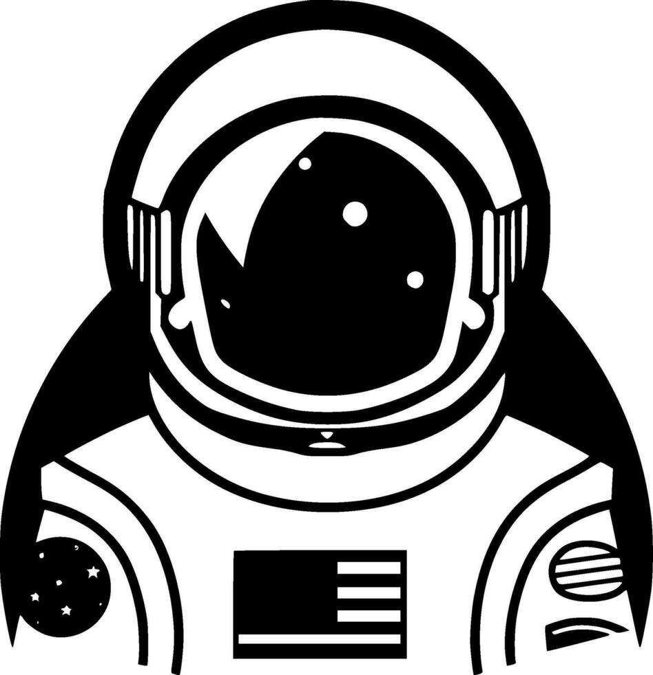 astronauta, minimalista e semplice silhouette - vettore illustrazione
