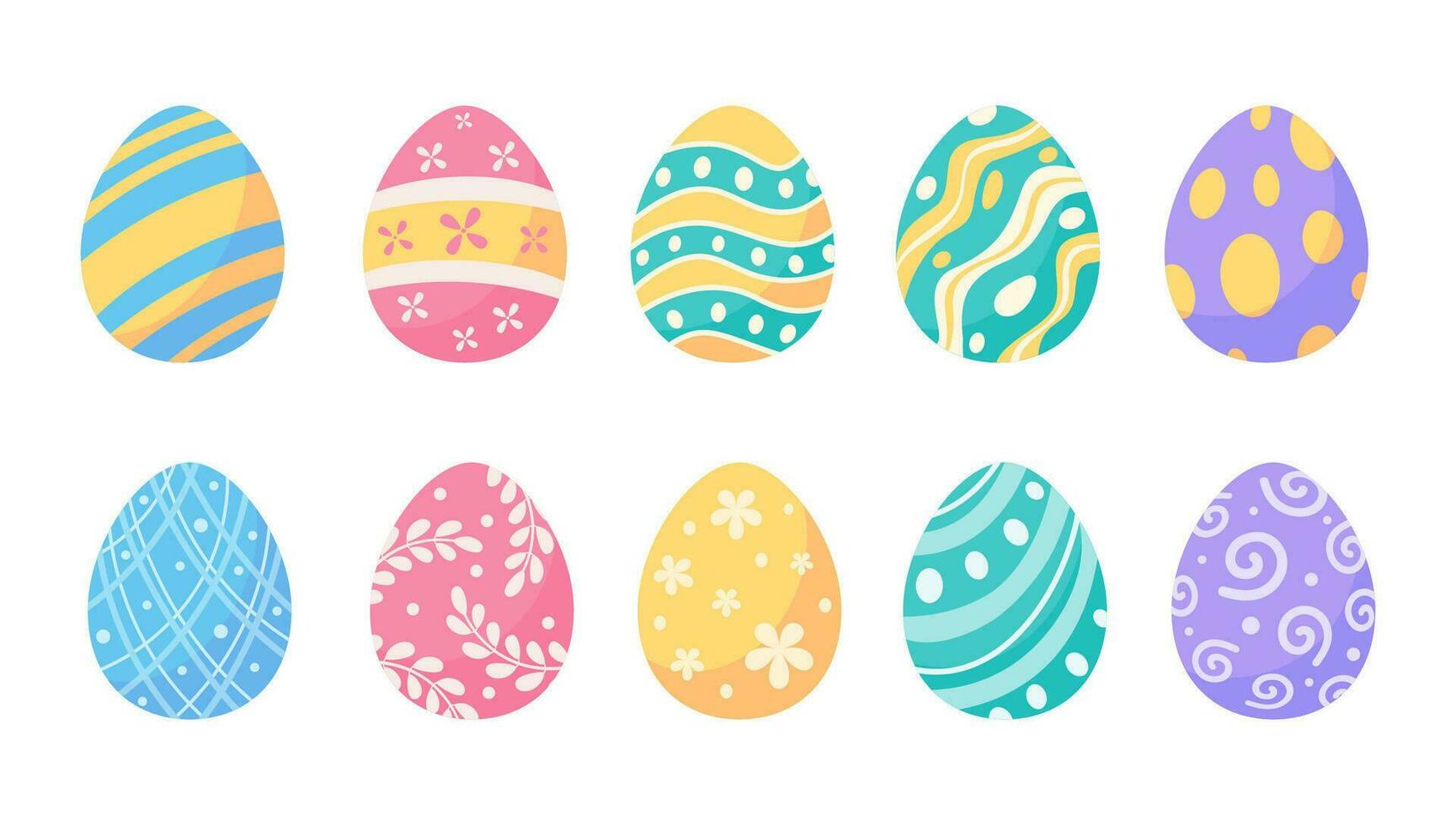 Pasqua uova decorato con colorato modelli per un Pasqua uovo ricerca attività con il bambini. vettore