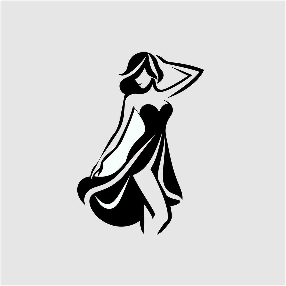 minimalista e moderno moda ragazze logo vettore