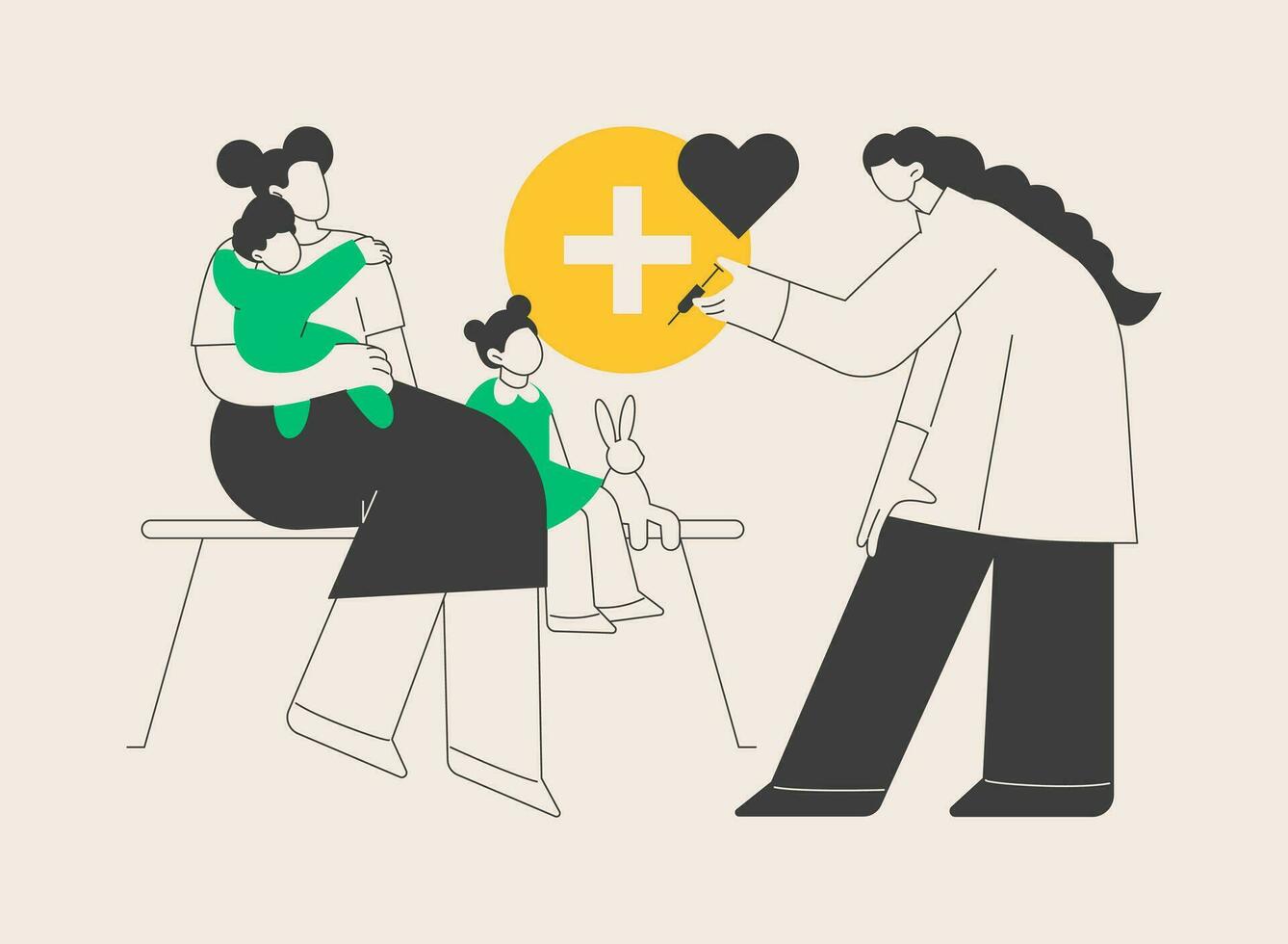 infantile e bambino vaccinazione astratto concetto vettore illustrazione.