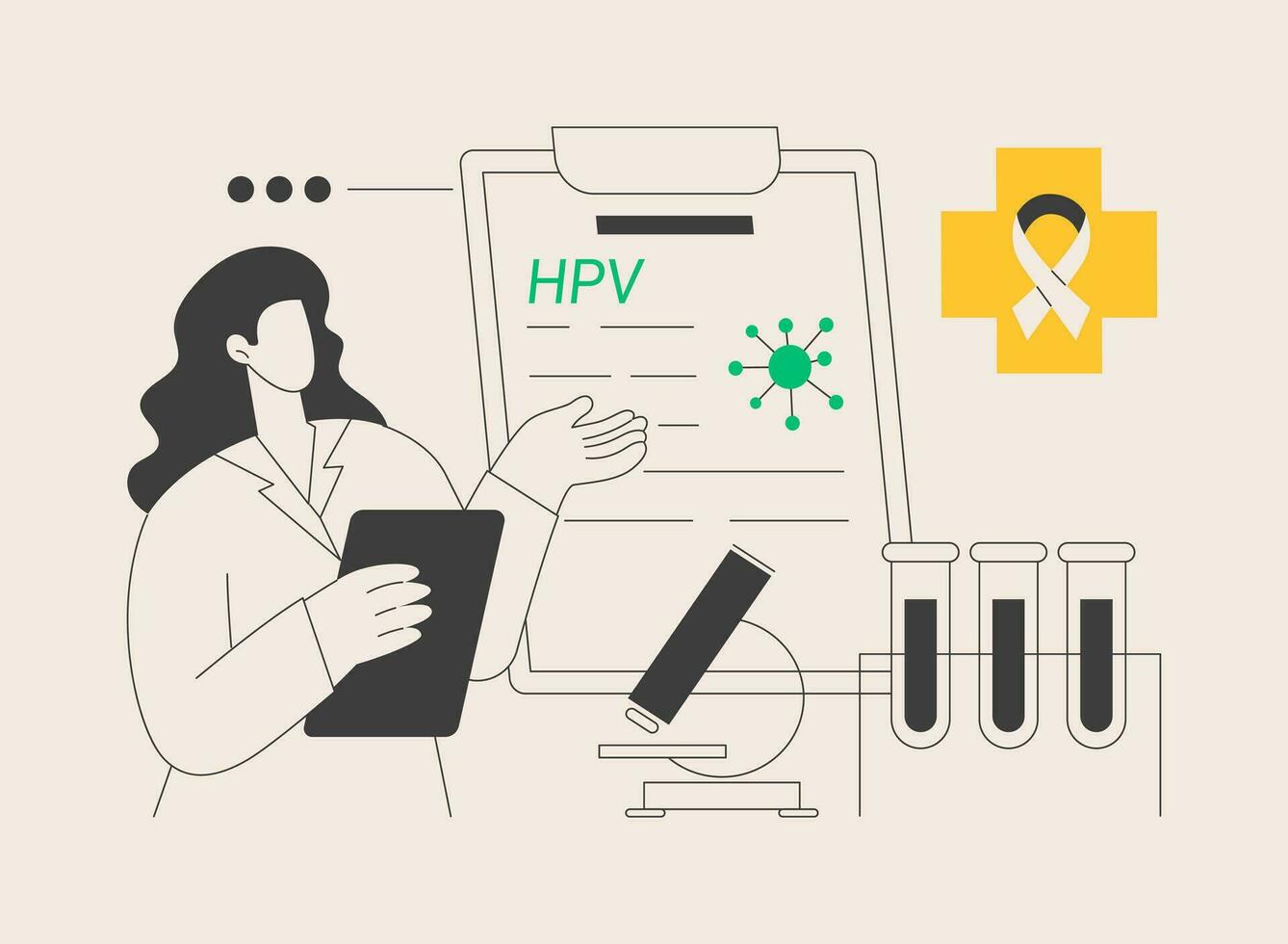 rischio fattori per HPV astratto concetto vettore illustrazione.