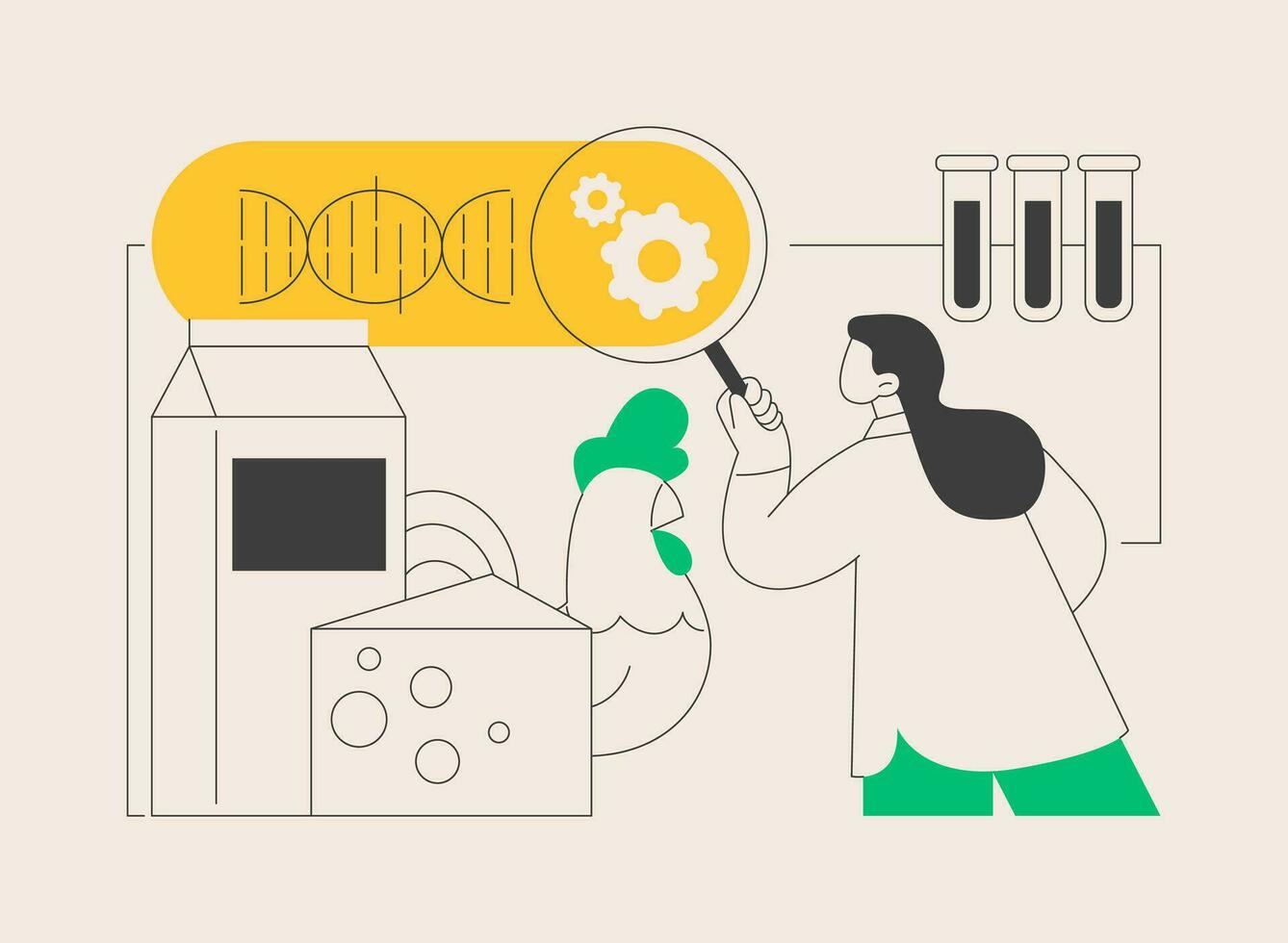 geneticamente modificato organismo astratto concetto vettore illustrazione.