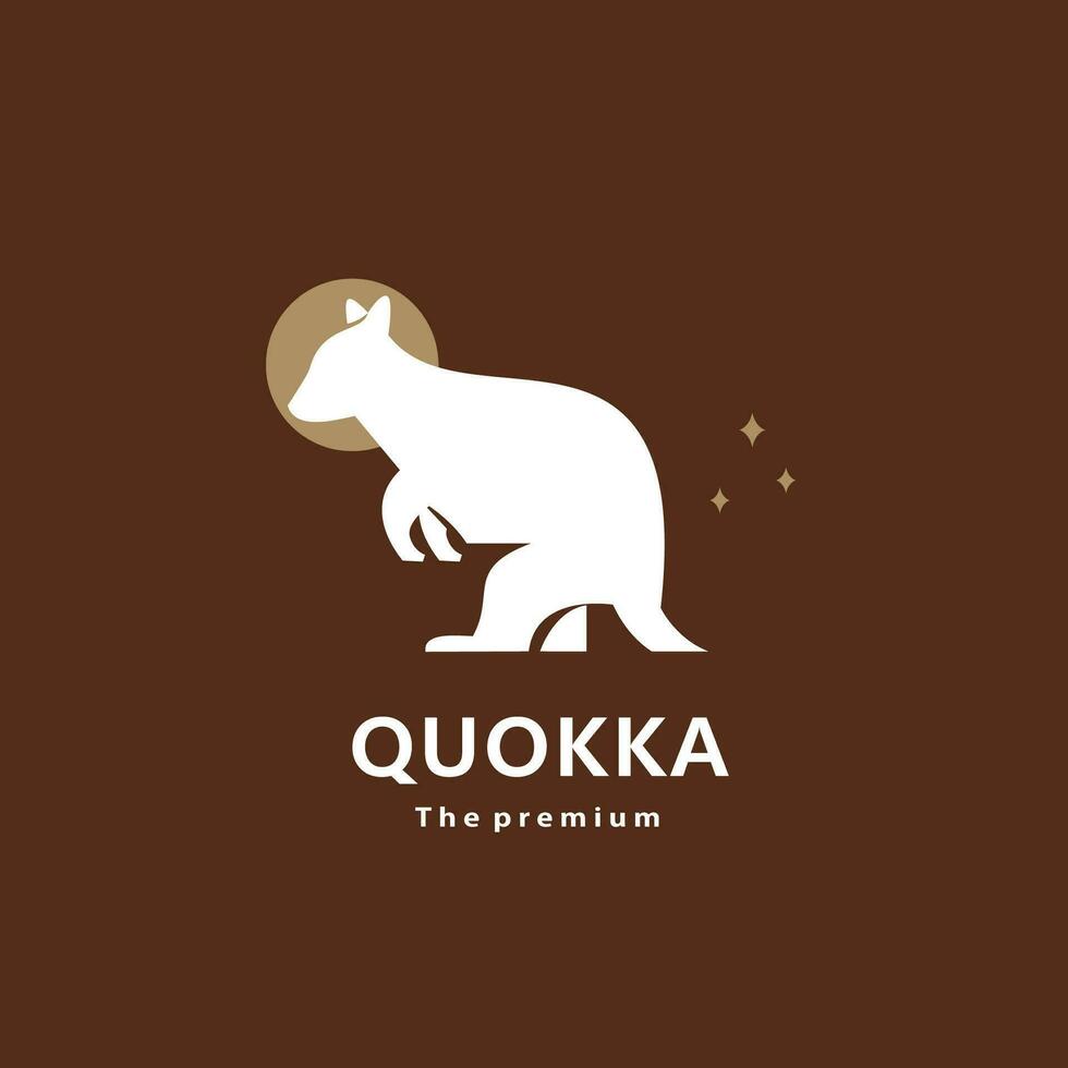 animale Quokka naturale logo vettore icona silhouette retrò fricchettone