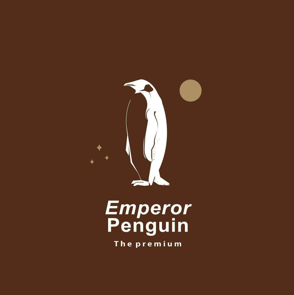 animale pinguino naturale logo vettore icona silhouette retrò fricchettone