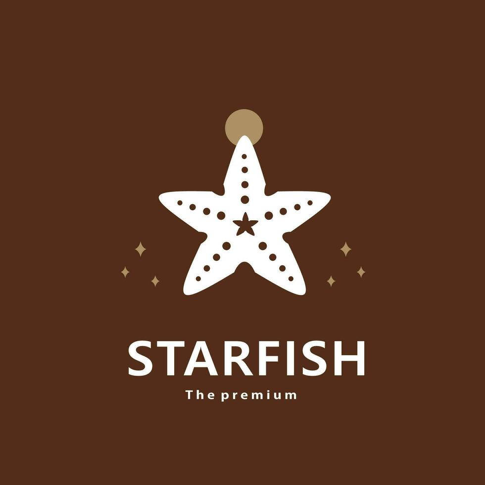 animale stella marina naturale logo vettore icona silhouette retrò fricchettone