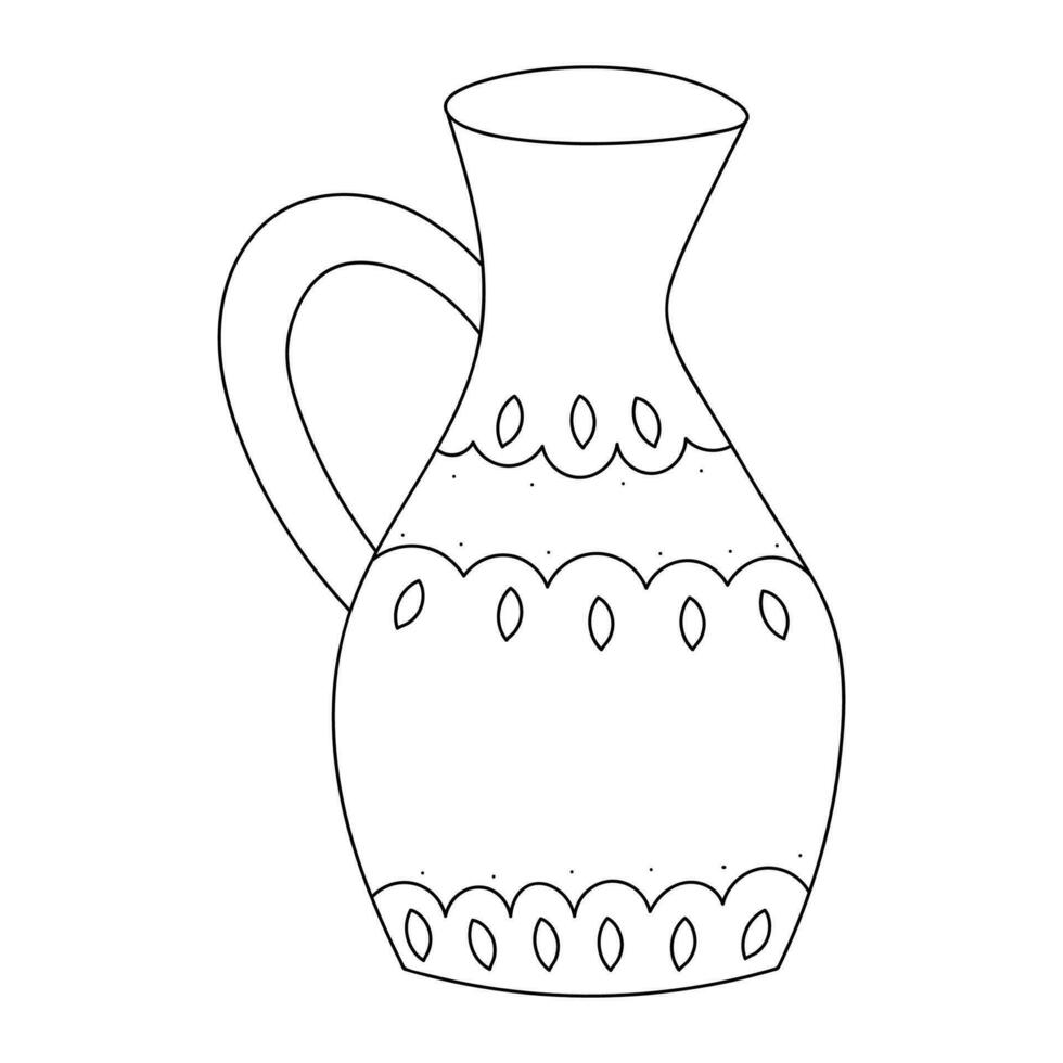 carino scarabocchio ceramica brocca design elemento illustrazione. vettore