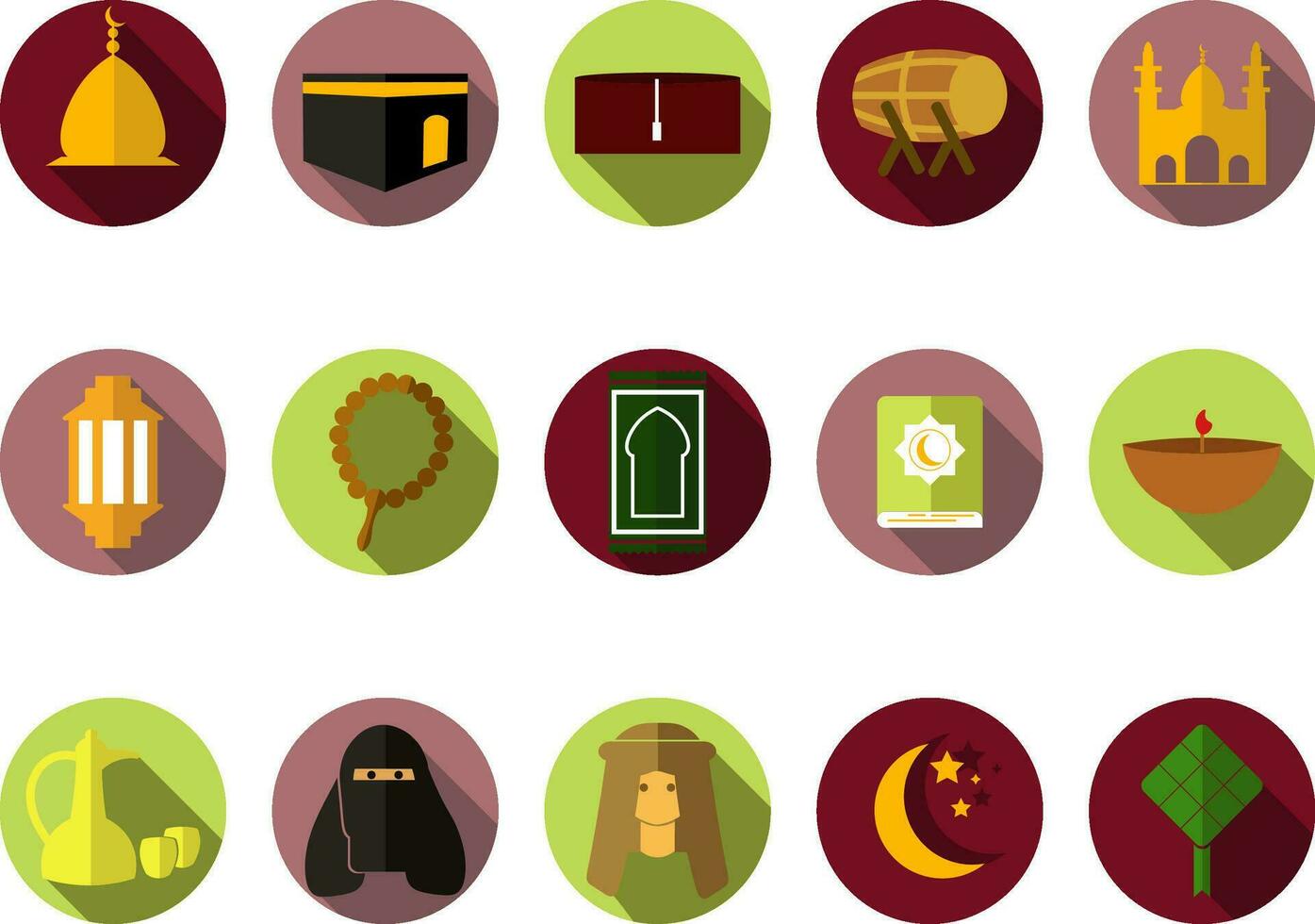 Islam icona collezione vettore