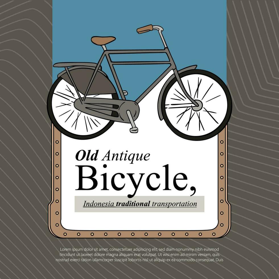 giavanese bicicletta turismo mezzi di trasporto illustrazione design idea vettore