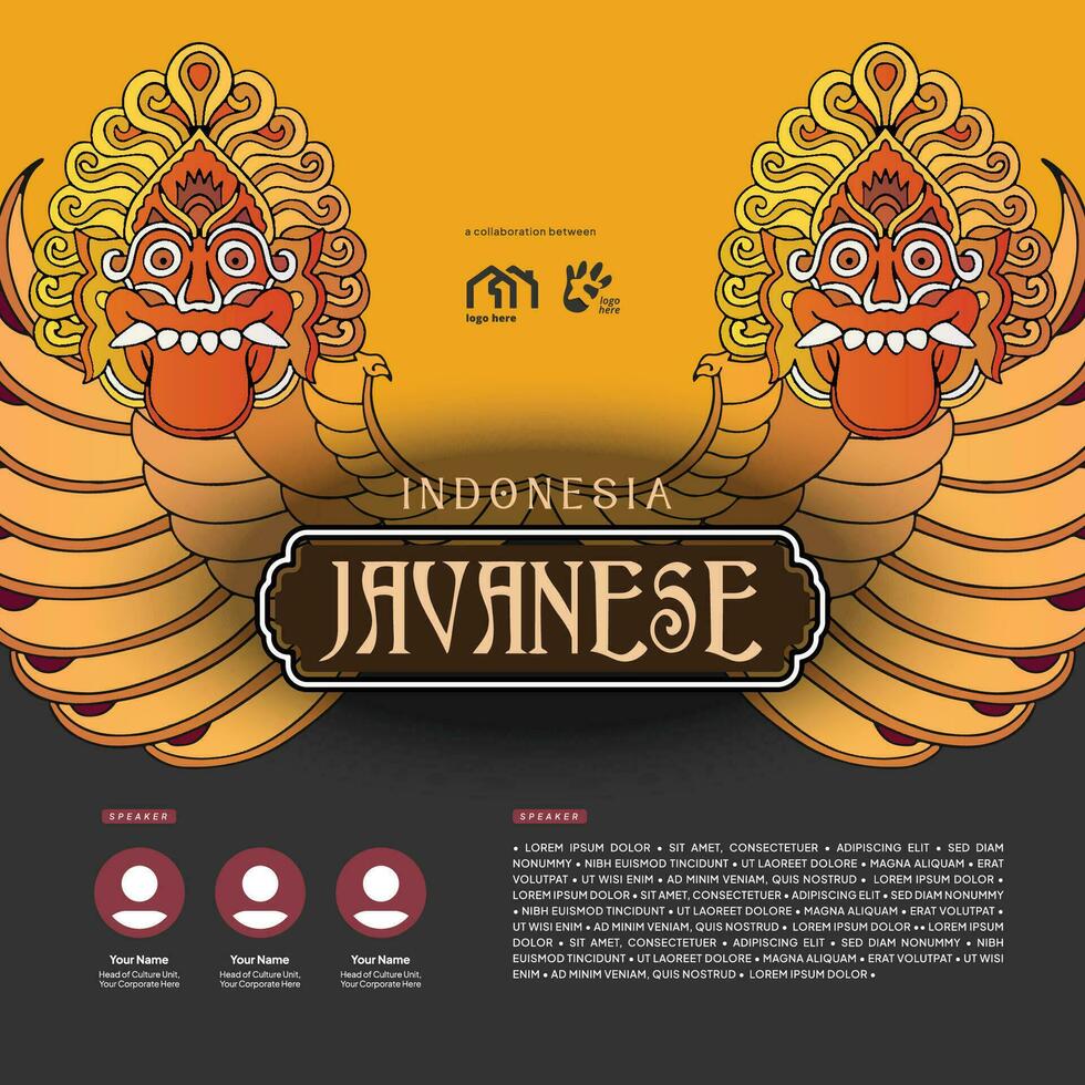 culturale evento design disposizione modello sfondo con Wayang kayon gunungan illustrazione vettore