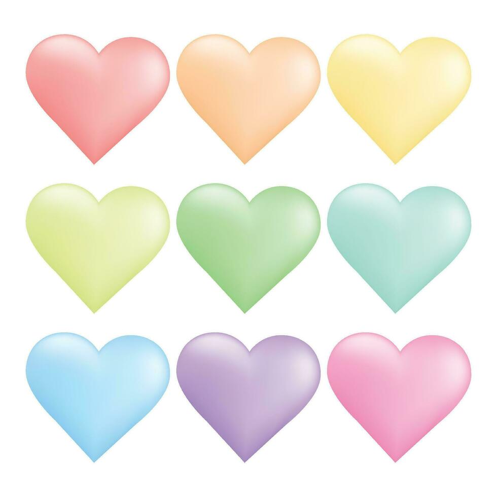 vettore colorato cuore icona isolato articolo su bianca sfondo
