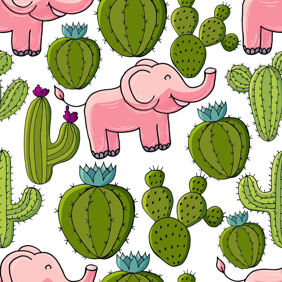 illustrazione vettoriale carino. cactus, aloe, piante grasse. elementi naturali decorativi