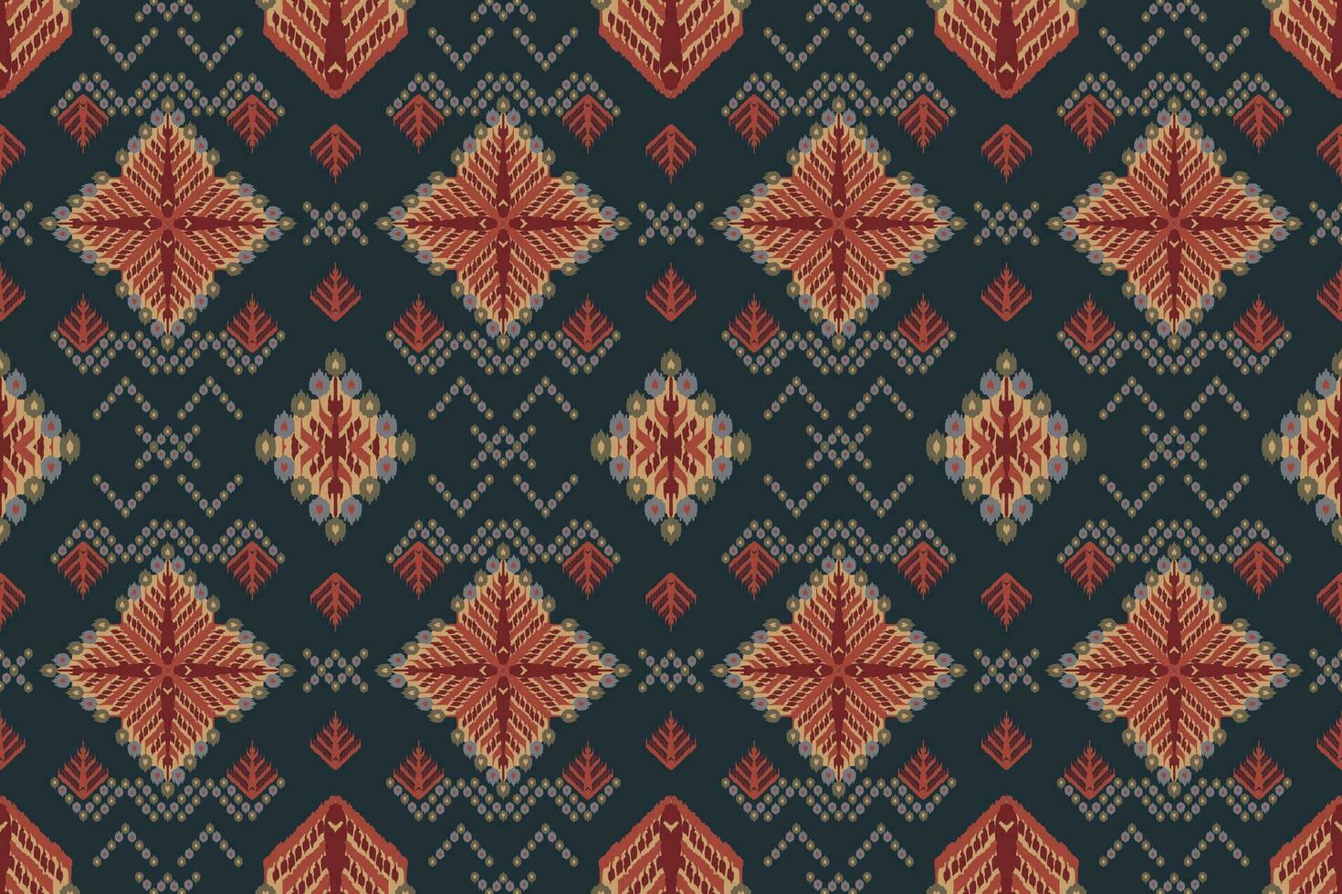 ikat tribale indiano senza soluzione di continuità modello. etnico azteco tessuto tappeto mandala ornamento nativo boho gallone tessile.geometrico africano americano orientale tradizionale vettore illustrazioni. ricamo stile