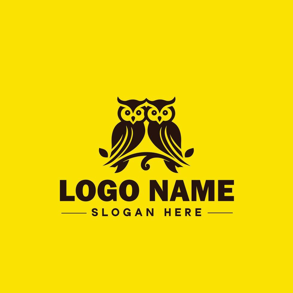 gufo logo per azienda, attività commerciale, Comunità, squadra logo e icona simbolo pulito piatto moderno minimalista attività commerciale logo design modificabile vettore