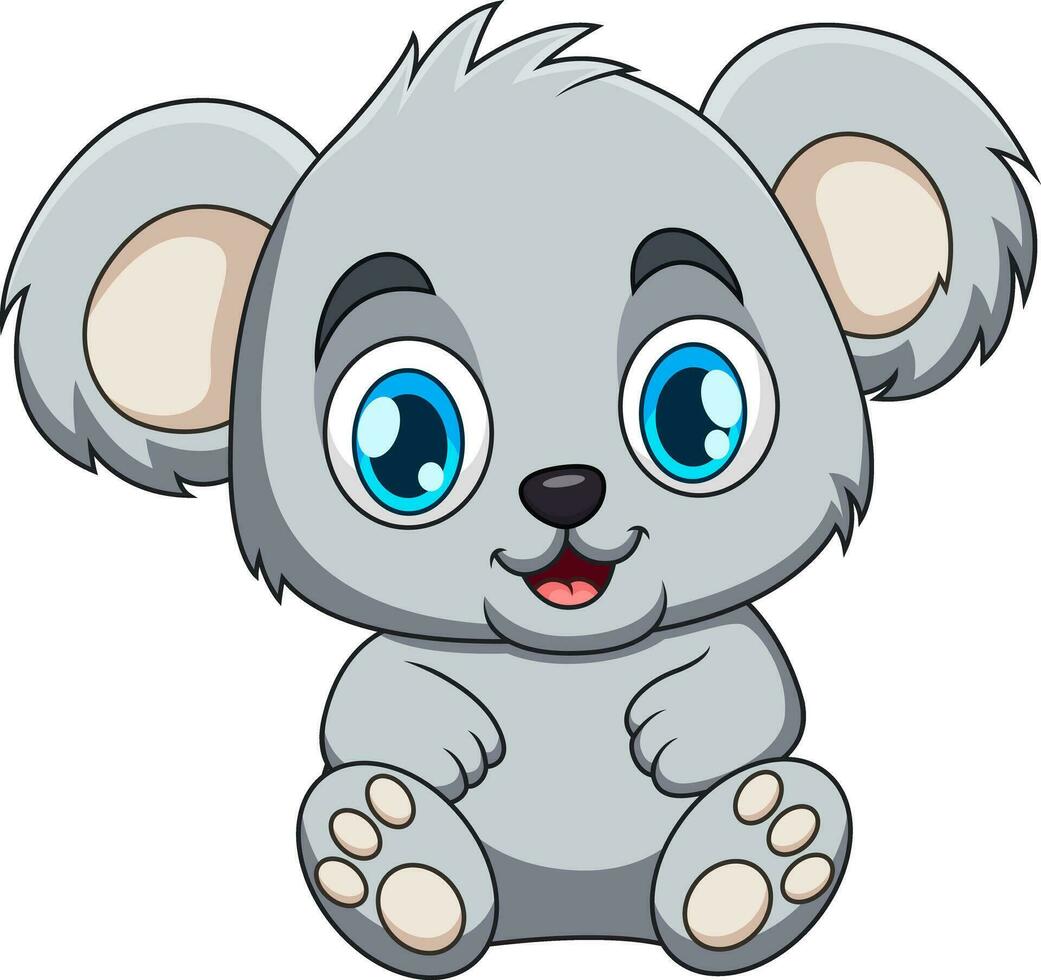 cartone animato illustrazione di un' carino koala seduta e sorridente vettore