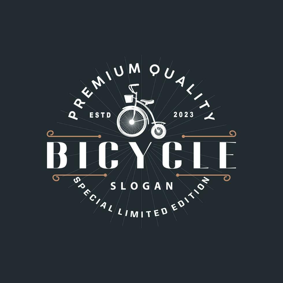 bicicletta logo design bicicletta sport club semplice Vintage ▾ nero silhouette modello illustrazione vettore