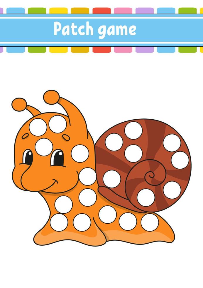 gioco di patch per bambini. fare un punto pagina da colorare. foglio di lavoro per attività educative per bambini e neonati. illustrazione vettoriale isolato. stile cartone animato.