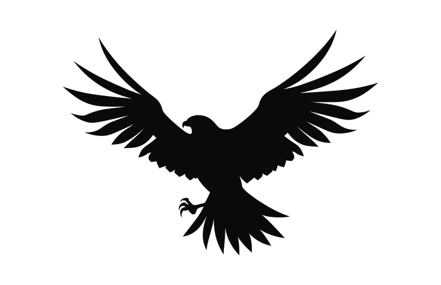un' volante falco uccello silhouette vettore isolato su un' bianca sfondo