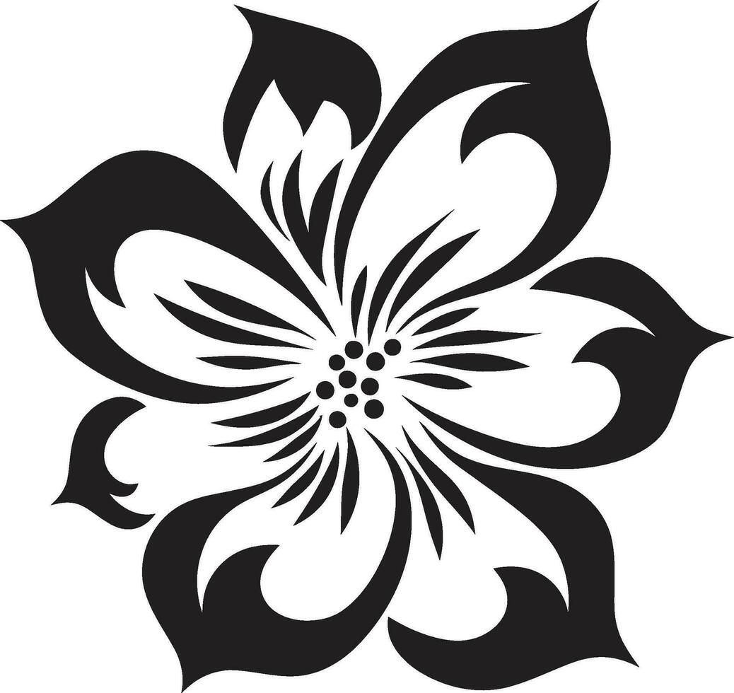 elegante floreale dettaglio nero singolo vettore logo semplice artistico vortice fatto a mano nero emblema