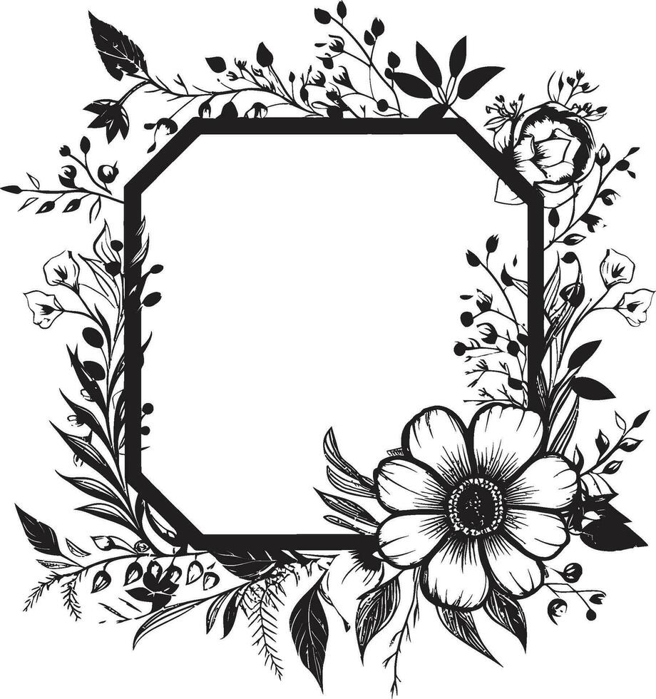 minimalista floreale essenza fatto a mano nero iconico emblema elegante botanico lineamenti mano reso vettore logo
