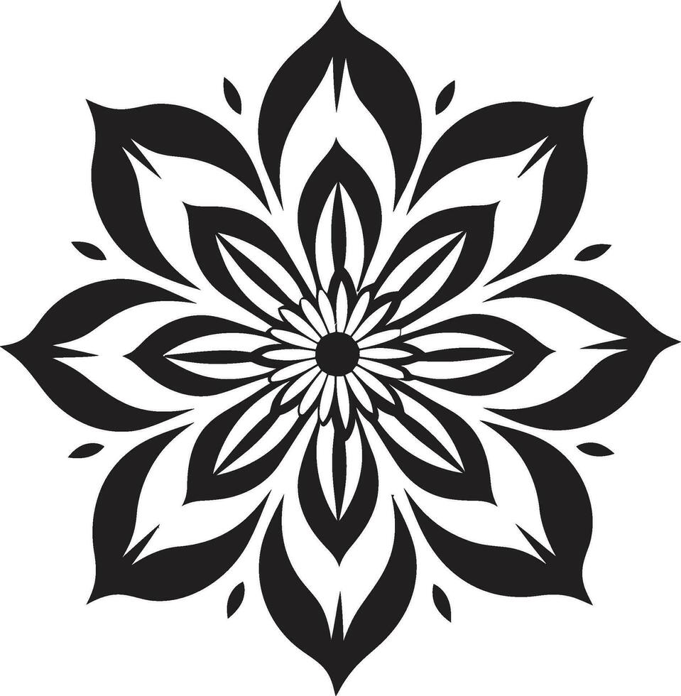 grazioso petalo design fatto a mano vettore icona elegante floreale composizione minimalista nero icona