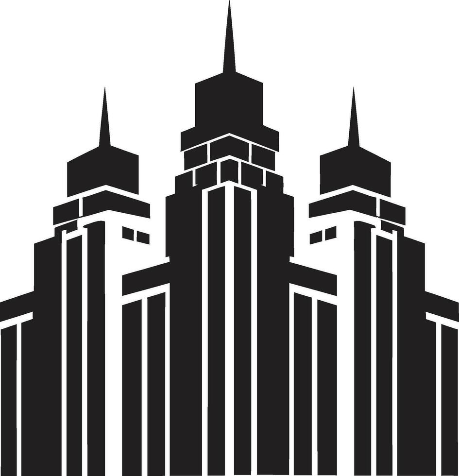 centro grattacielo schema multipiano paesaggio urbano vettore logo cityline multipiano impressione urbano vettore logo design