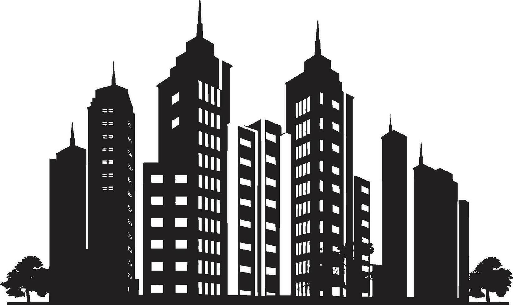 orizzonte elevazione multifloreale urbano vettore icona città vista impressioni multifloreale edificio nel vettore emblema
