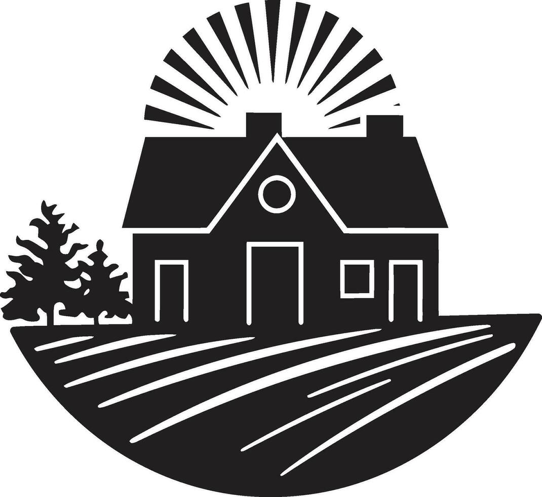 campagna dimora marchio agricoltori Casa vettore emblema agricoltori porto icona agriturismo design vettore logo