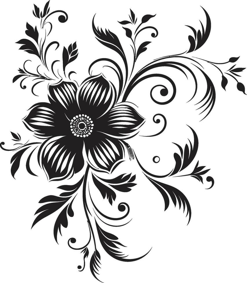 sognante floreale design iconico logo elemento squisito fatto a mano fioriture vettore logo design