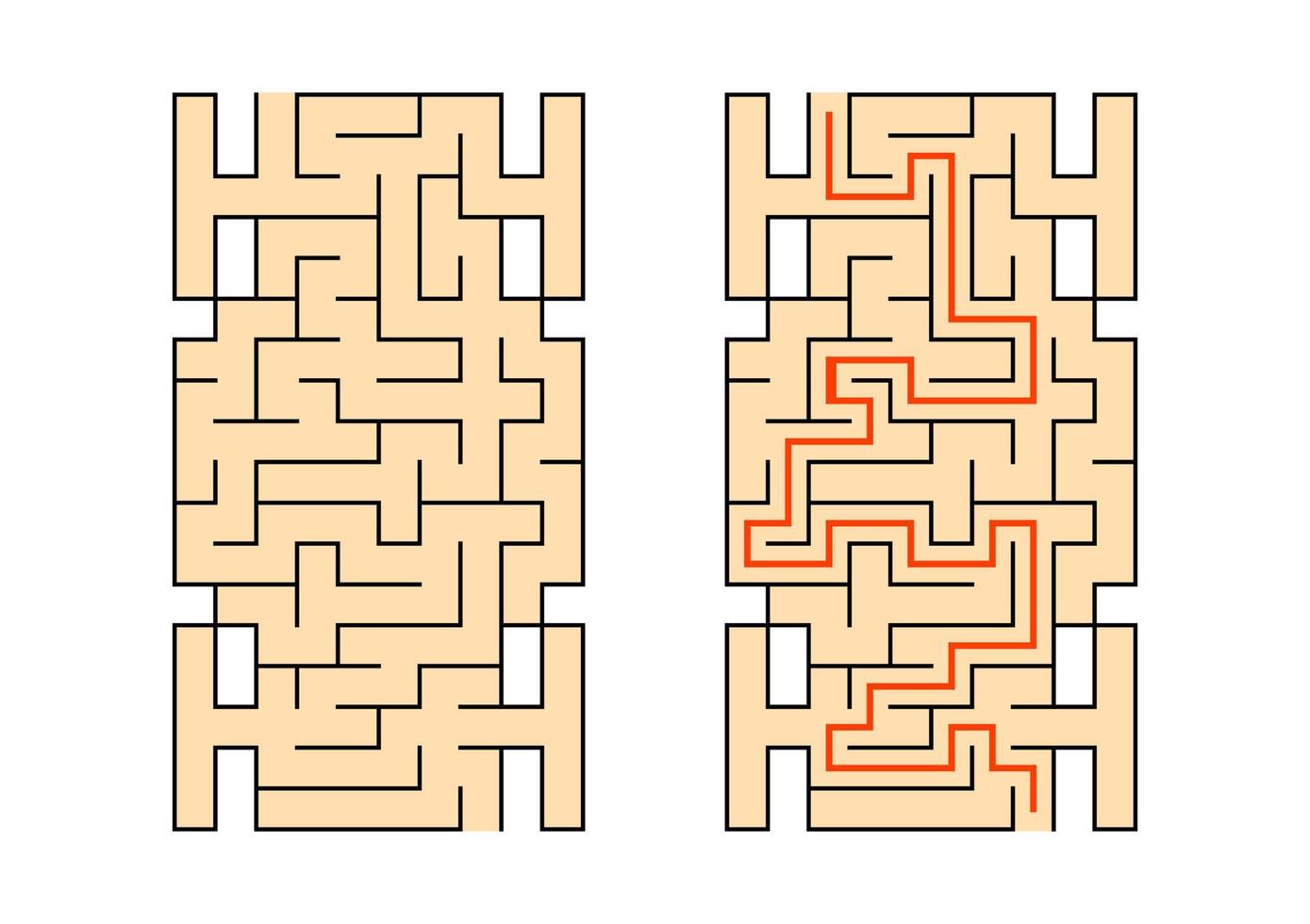 labirinto astratto. gioco per bambini. puzzle per bambini. enigma del labirinto. illustrazione vettoriale a colori.