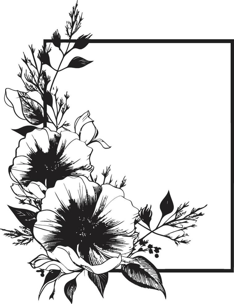 elegante fatto a mano florals iconico vettore design semplice floreale eleganza nero mano disegnato emblema