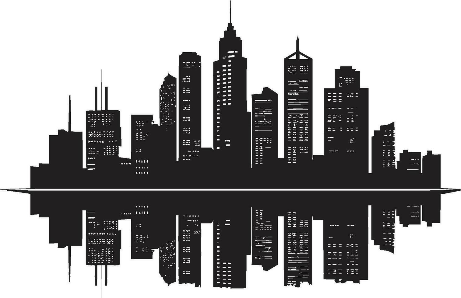 urbano skylinescape multipiano paesaggio urbano vettore logo cityline essenza multipiano città edificio vettore icona