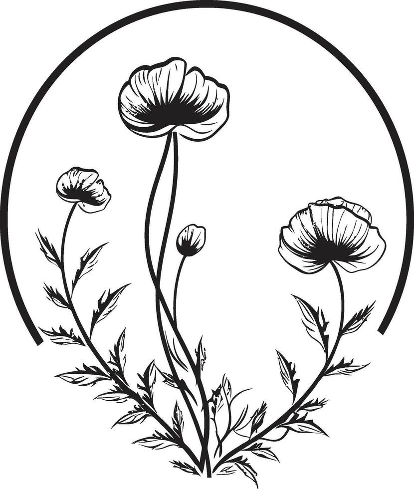 elegante vettore botanici minimalista logo icona elegante minimalista florals nero vettore emblema
