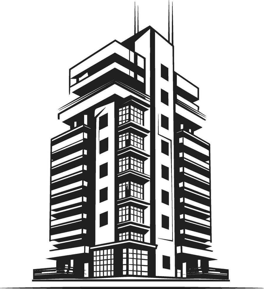 orizzonte meraviglia multifloreale città edificio vettore icona metropolitano essenza multipiano paesaggio urbano vettore logo design