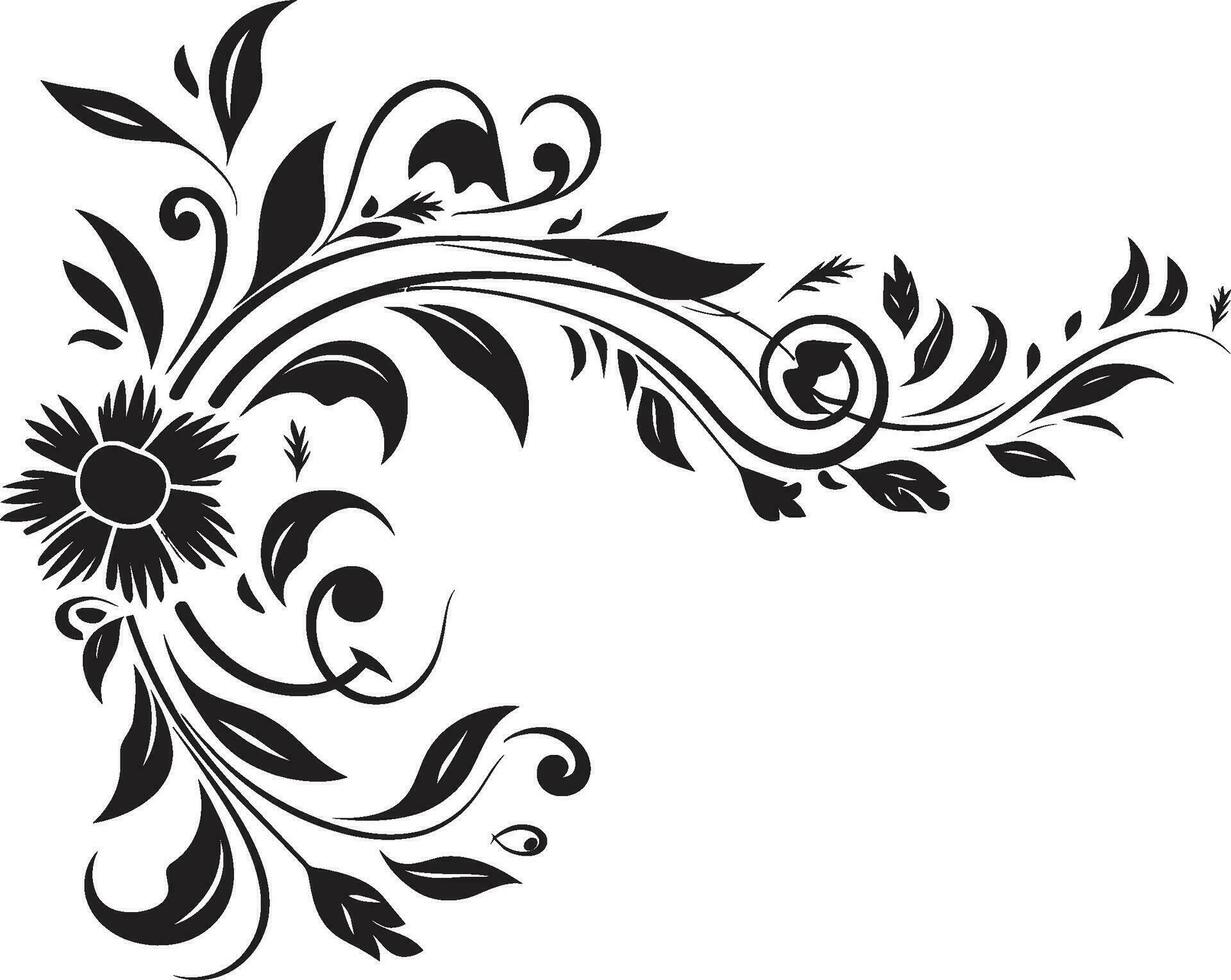 petalo fantasticheria noir artistico floreale emblema schizzi grafite giardino racconti mano disegnato nero vettore icone